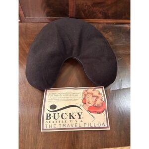 Bucky Seattle USA Buckwheat Hull Travel Neck Pillow Black Ergonomic Comfort